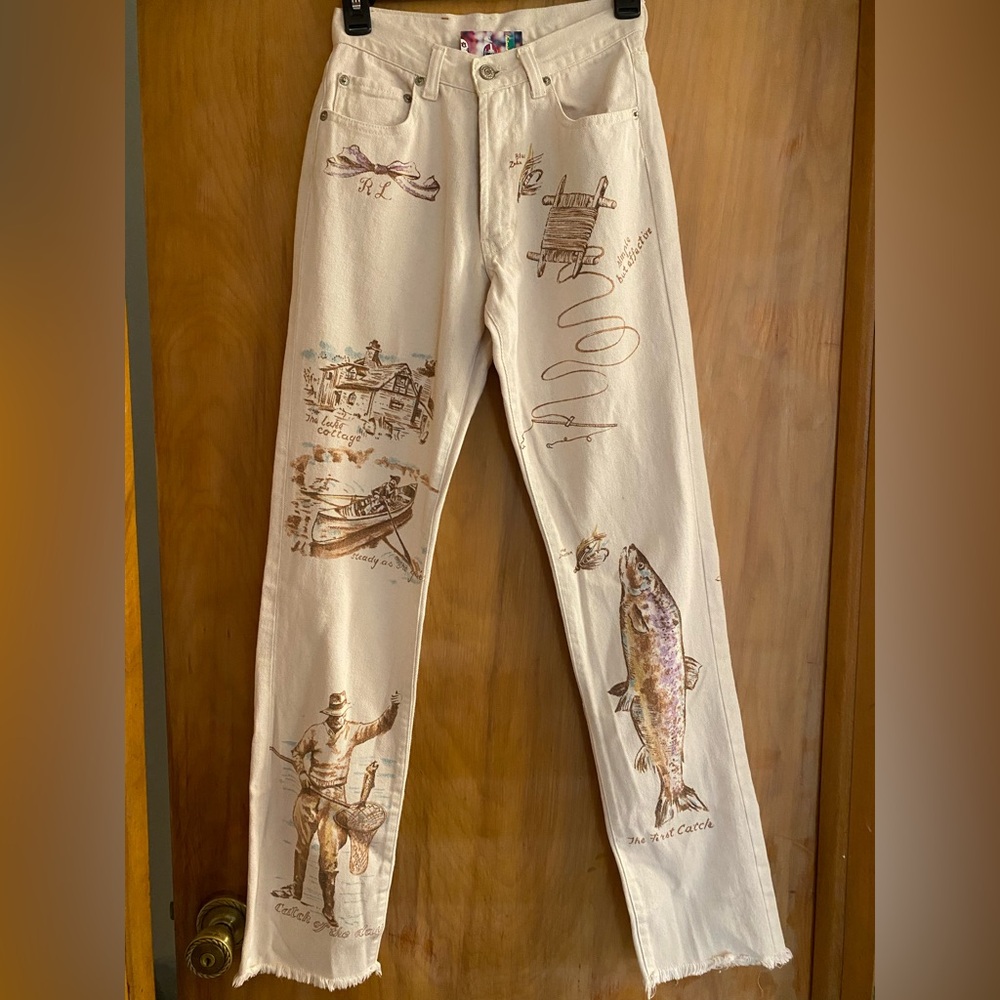 Ralph Lauren Cream Straight Leg Jeans